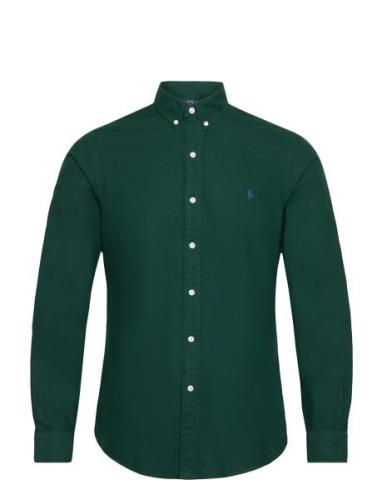 Slim Fit Garment-Dyed Oxford Shirt Tops Shirts Casual Green Polo Ralph...