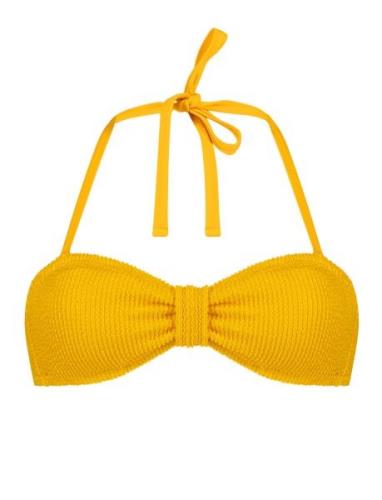 Crinkle Bandeau Swimwear Bikinis Bikini Tops Bandeau Bikinitops Yellow...