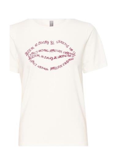 Cugith Lips T-Shirt Tops T-shirts & Tops Short-sleeved White Culture