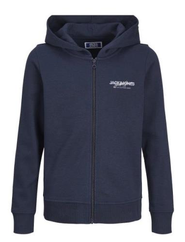 Jjalvis Sweat Zip Hood Jnr Tops Sweat-shirts & Hoodies Hoodies Navy Ja...