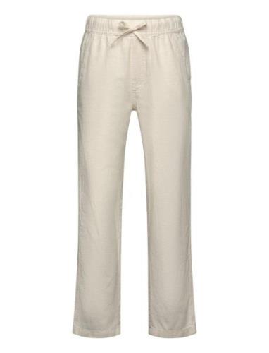 Trousers Linen Blend Bottoms Trousers Cream Lindex