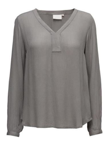 Amber Blouse Ls Tops Blouses Long-sleeved Grey Kaffe