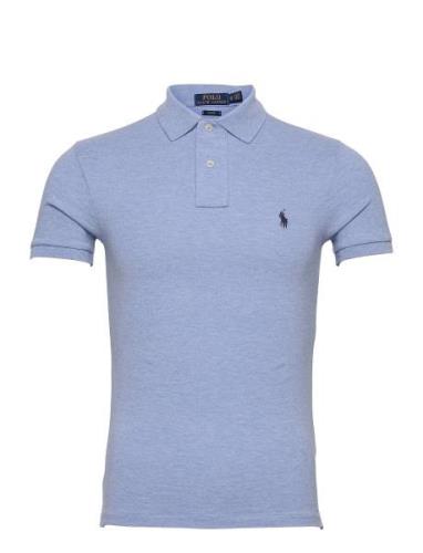 Slim Fit Mesh Polo Shirt Tops Polos Short-sleeved Blue Polo Ralph Laur...