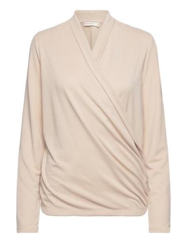 Alanoiw Wrap Blouse Tops Blouses Long-sleeved Beige InWear