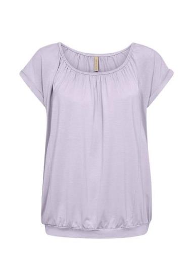 Sc-Marica Tops T-shirts & Tops Short-sleeved Purple Soyaconcept