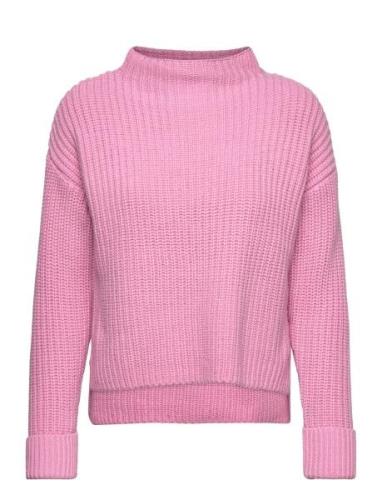 Slfselma Ls Knit T-Neck Tops Knitwear Jumpers Pink Selected Femme