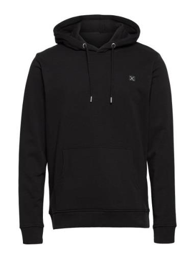 Basic Organic Hood Tops Sweat-shirts & Hoodies Hoodies Black Clean Cut...