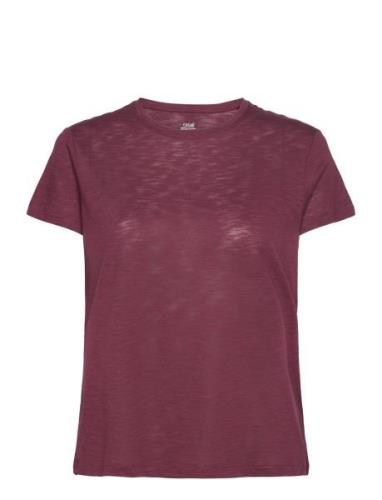 Soft Texture Tee Sport T-shirts & Tops Short-sleeved Burgundy Casall