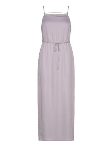 Recycled Cdc Midi Slip Dress Knelang Kjole Purple Calvin Klein