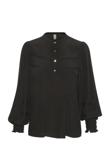 Cuasmine Blouse Tops Blouses Long-sleeved Black Culture