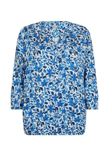 Sc-Felicity Aop Tops Blouses Long-sleeved Blue Soyaconcept