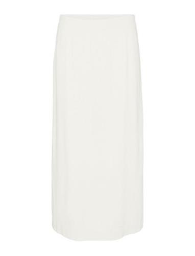 Vmmymilo Hw 7/8 Skirt Wvn Ga Knelangt Skjørt White Vero Moda