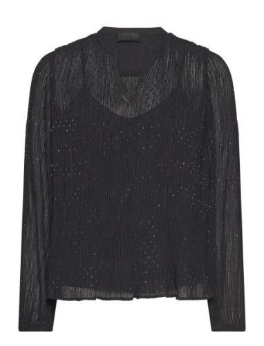 Lr-Emma Tops Blouses Long-sleeved Black Levete Room