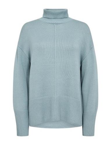 Lr-Elaine Tops Knitwear Turtleneck Blue Levete Room