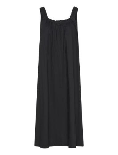 Vmgili Detailed Singlet Dress Wvn Ga Knelang Kjole Black Vero Moda