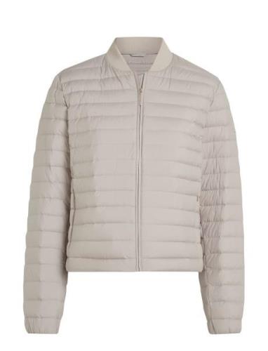 Packable Super Lw Padded Bomber Bomberjakke Beige Calvin Klein