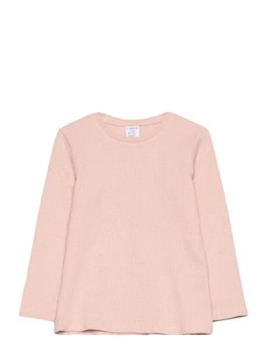 Top L S Basic Rib Tops T-shirts Long-sleeved T-shirts Pink Lindex