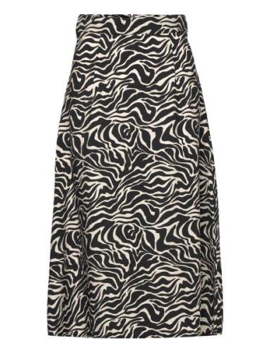 Objleonora Hw Midi Skirt Noos Knelangt Skjørt Black Object