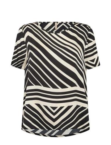 Sc-Faro Tops Blouses Short-sleeved Black Soyaconcept