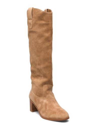 Carla Suede Ridingtk! Boot Høye Støvletter Brown Lauren Ralph Lauren