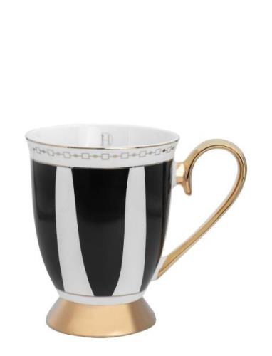 Mug- Strisce Nero Home Tableware Cups & Mugs Tea Cups Black Hilke Coll...