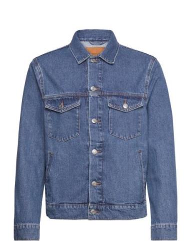 Basic Denim Jacket Dongerijakke Denimjakke Blue Mango