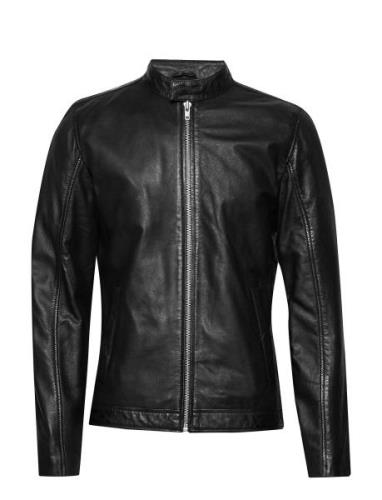 Leather Jacket Skinnjakke Skinnjakke Black Lindbergh