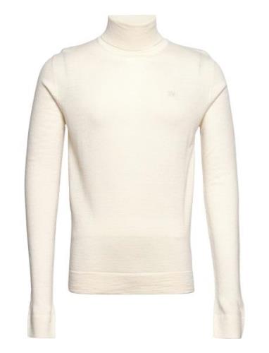 Merino Knit Roll-Neck Tops Knitwear Turtlenecks Cream Lindbergh