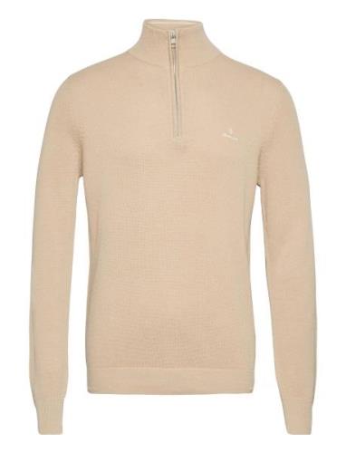 Cotton Pique Half Zip Tops Knitwear Half Zip Jumpers Pink GANT