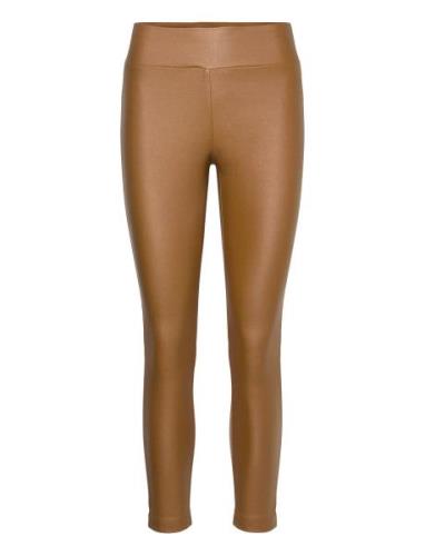 Sc-Pam Bottoms Trousers Leather Leggings-Bukser Brown Soyaconcept