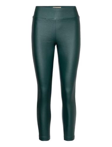 Sc-Pam Bottoms Trousers Leather Leggings-Bukser Green Soyaconcept