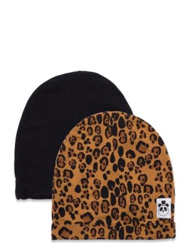 Basic Leopard Beanie 2-Pack Accessories Headwear Hats Beanie Multi/pat...