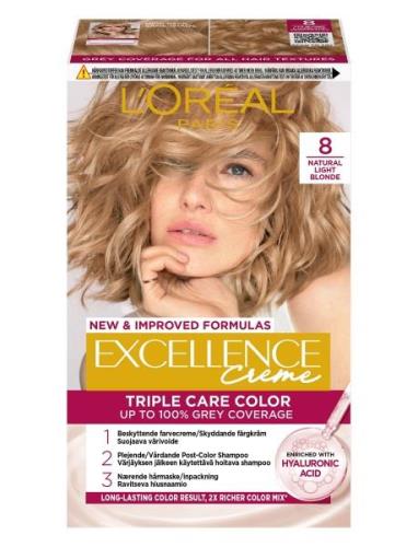 L'oréal Paris Excellence Color Cream Kit 8 Natural Light Blonde Beauty...