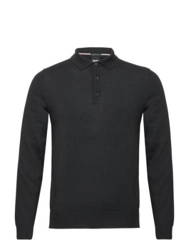 Bono-L Tops Knitwear Long Sleeve Knitted Polos Black BOSS