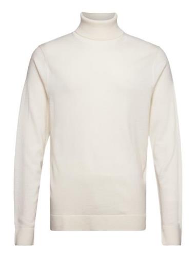 Merino Rws Turtle Neck Tops Knitwear Turtlenecks Cream Calvin Klein