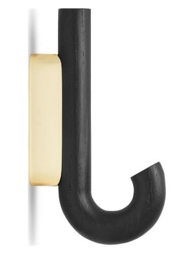 Hook Hanger Mini Black Oak/Brass Home Storage Hooks & Knobs Hooks Blac...