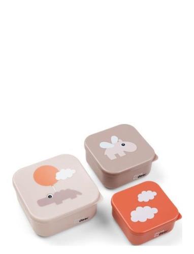 Snack Box Set 3 Pcs Happy Clouds Powder Home Meal Time Lunch Boxes Mul...