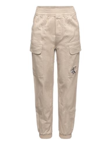 Sateen Cargo Pants Bottoms Cream Calvin Klein