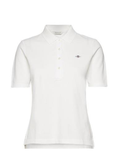 Slim Shield Ss Pique Polo Tops T-shirts & Tops Polos White GANT