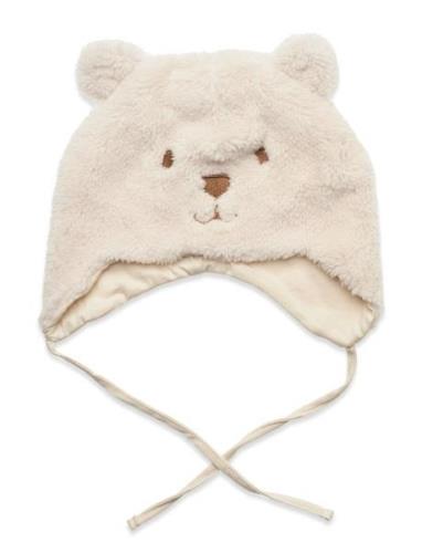 Babycap In Pile W Ears Accessories Headwear Hats Baby Hats Cream Linde...