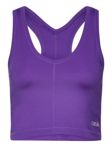 Sharp Back Sport Top Sport Crop Tops Sleeveless Crop Tops Purple Casal...