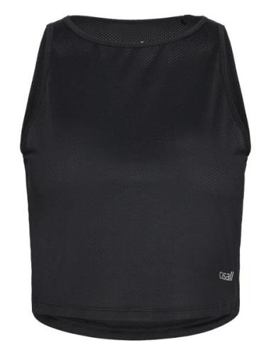 Laser Mesh Crop Top Sport Crop Tops Sleeveless Crop Tops Black Casall