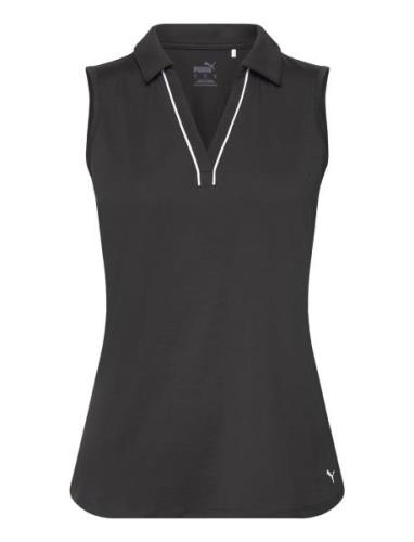 W Cloudspun Piped Sl Polo Tops T-shirts & Tops Polos Black PUMA Golf