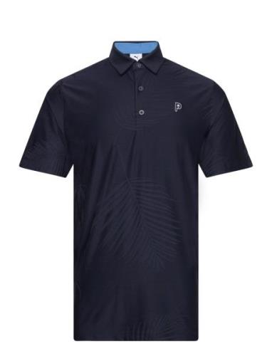 Puma X Ptc Jacquard Polo Sport Polos Short-sleeved Navy PUMA Golf