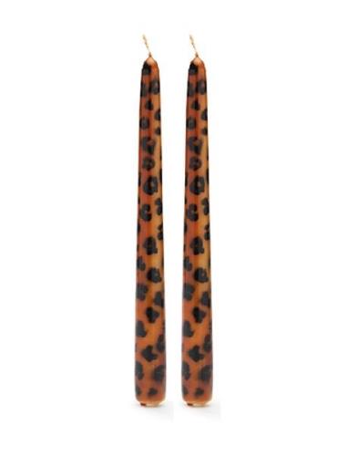 Leopard Candle - Set Of 2 Home Decoration Candles Pillar Candles Brown...