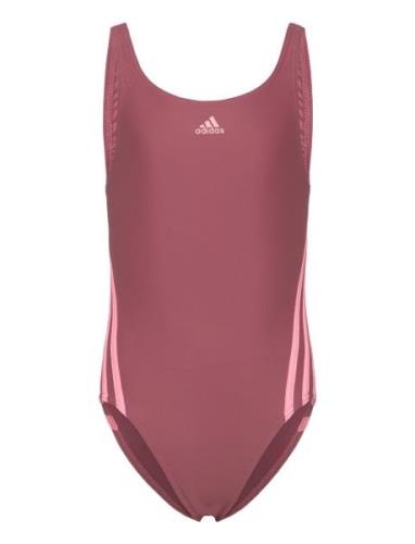 Adidas 3 Stripes Swimsuit Sport Swimsuits Pink Adidas Sportswear