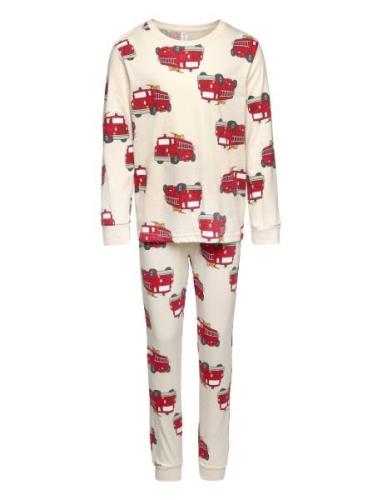 Pyjama Vehicle Dino Pyjamas Sett Beige Lindex