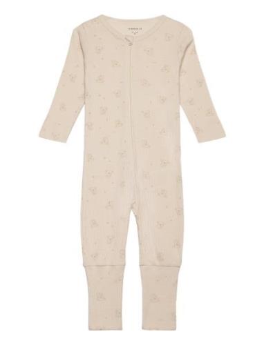 Nbnnightsuit Zip Ff Rainy Koala Noos Pyjamas Sie Jumpsuit Beige Name I...