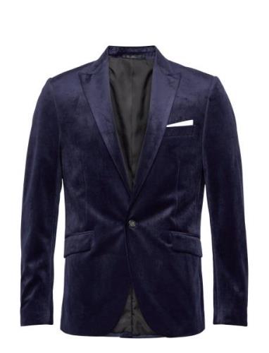 Velvet Blazer Suits & Blazers Blazers Single Breasted Blazers Navy Lin...