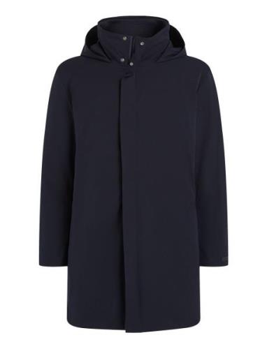 Technical Twill Parka Ullfrakk Frakk Navy Calvin Klein